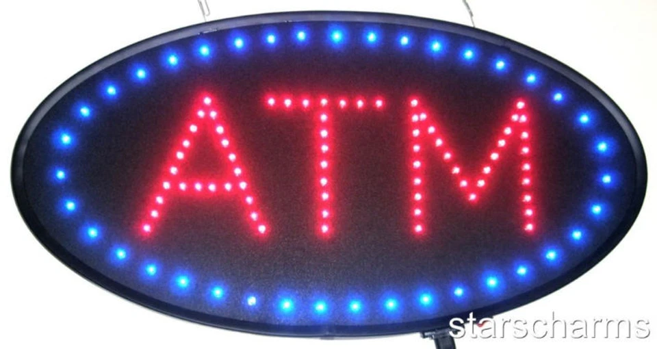 E-ONSALE Ultra Bright Animated Oval Shape LED Neon Light ATM Open Sign S86