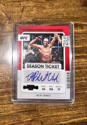 2022 Panini Chronicles UFC Contenders Rookie Season Ticket Jalin Turner AUTO RC