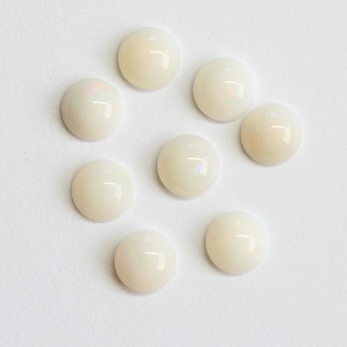 Round 5mm 8pcs Australian light / white opals natural solid loose unset stone - Picture 3 of 10