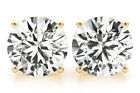 2.02 ct Round Diamond Studs 18k Yellow Gold Earrings Gia report H S12 eye clean