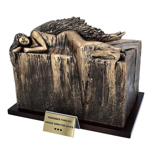 Unica Urna Artistica Angelo a Riposo Urna Adulto Unica Statua Omaggio - Foto 13 di 13