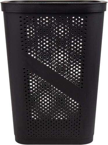 60L Slim Laundry Hamper, Clothes Basket, Lid, Ventilated, Plastic - Picture 5 of 6