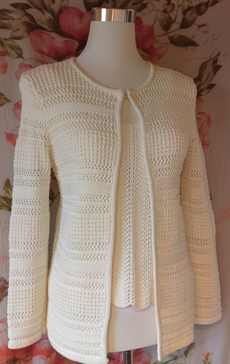 Hallhuber Twinset Strick Elegant Neu Cotton Eierschale Farbe