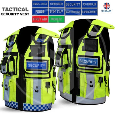 MN Hi Viz Tactical Security Vest Dog Handler Vest Enforcement CCTV Jacket ONE SIZE