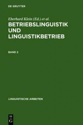Thumbnail - Betriebslinguistik Und Linguistikbetrieb Akten Des 24. Linguistischen