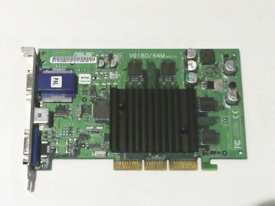 ASUS V9180 GeForce4 MX440-8x - 64MB DDR 2xVGA 1xS-Video - AGP 8x