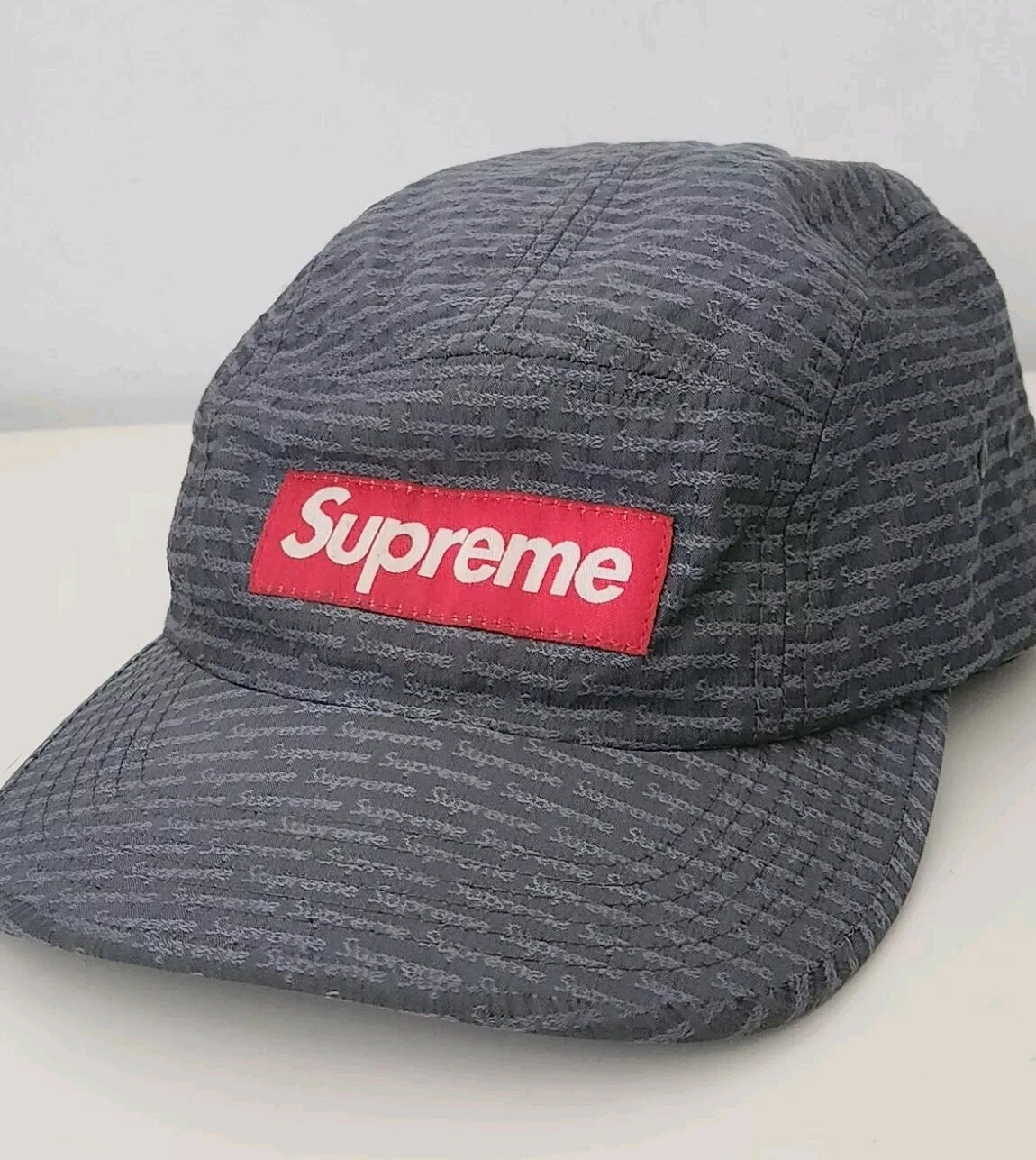SS13 Supreme Repeater camp cap Grey hat vintage Very Rare 2013 Red Box Logo