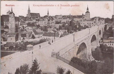 (RB)2024-122 (RSc) Postcard Bautzen Crown Prince Bridge 1917