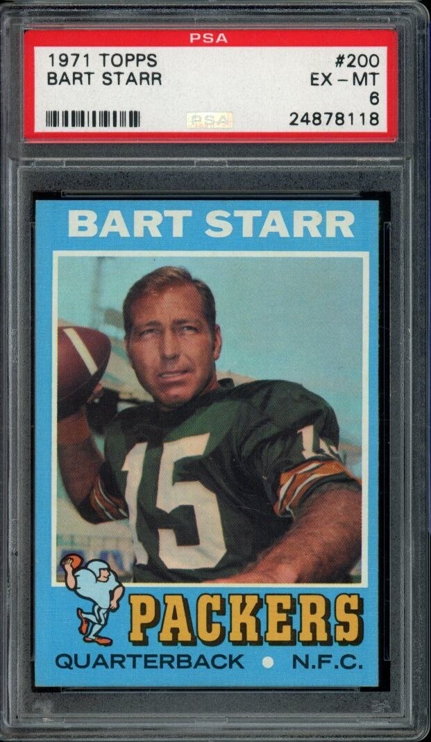 1971 Topps Football #200 Bart Starr Packers Alabama PSA 6 EX-MT LOOK!