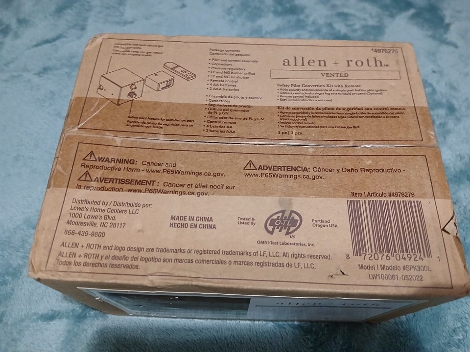 allen + roth Vented Gas Log Conversion Kit for Fireplace 4976276