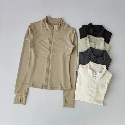 Damen Sportjacke Fitness Yoga Running Nahtlos Atmungsaktiv Leicht