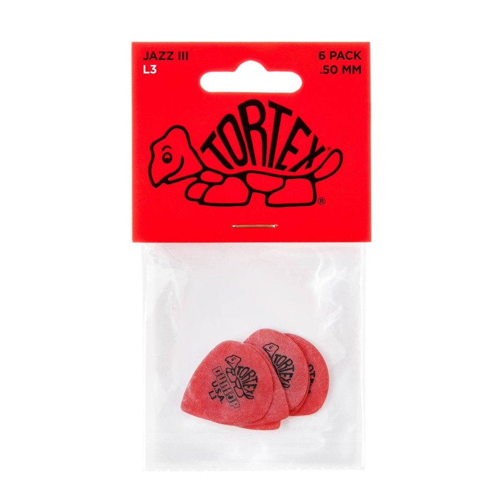 Dunlop Tortex Jazz Light 472PL3 Guitar Picks 6 Pack Sharp Tip