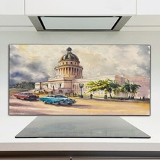 Alte amerikanische Oldtimer Fahrten Küchenrückwand Spritzschutz auf Glas 120x60