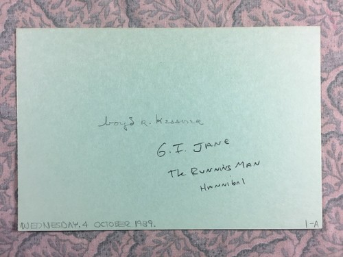 Boyd Kestner - G.I. Jane - Hannibal - Autographed 1989 - Picture 2 of 2
