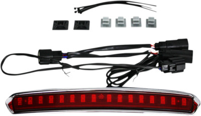 Custom Dynamics Chrome High Mount Tour Pak LED Light w/ Red Lens for 14-21 FLHT