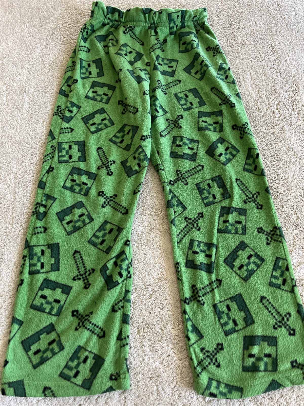 Minecraft Boys Green Swords Zombie Fleece Pajama Pants 6-7 | eBay