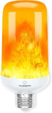 Hudson LED Halloween Lights - Flame Effect Bulb & 4-Mode Upside down Animation -