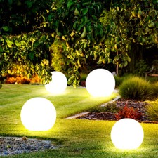 Solarleuchte Kugelleuchte Stecklampe weiß Erdspieß Garten LED Außenlampe 4er Set