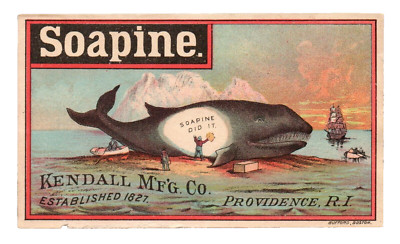 c.1890 Soapine Arctic Whale Ship Cleaning Trade Card Iceburg Whaling Kendall VTG