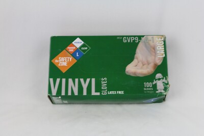 Safety Zone Powdered Clear Vinyl Gloves (GVP9-LG-1) Size Large