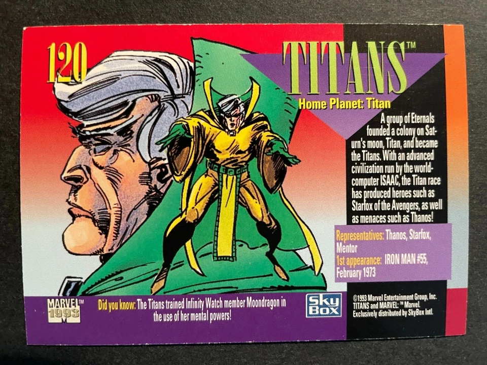 TITANS 1993 Skybox Marvel Universe Alien Races #120 - Image 2 of 2