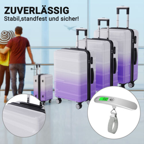 3-Teilig ABS Reisekoffer M-L-XL Rollkoffer Hartschalenkoffer Trolley Kofferset - Bild 8 von 11