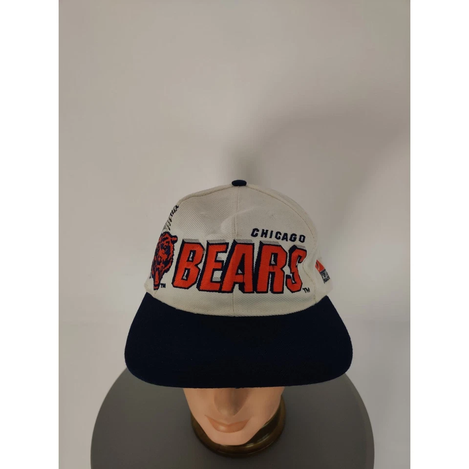 (V) Chapéu Snapback Vintage Sports Specialties Chicago Bears Sombra Boné Azul Marfim - Imagem 3 de 4