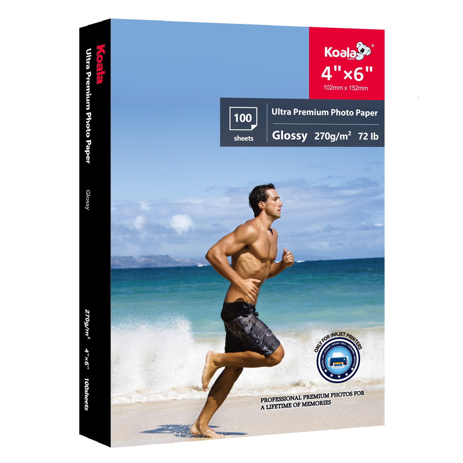 100 PK Koala Ultra Premium Glossy Photo Paper 4X6 72lb Inkjet Printer HP Canon