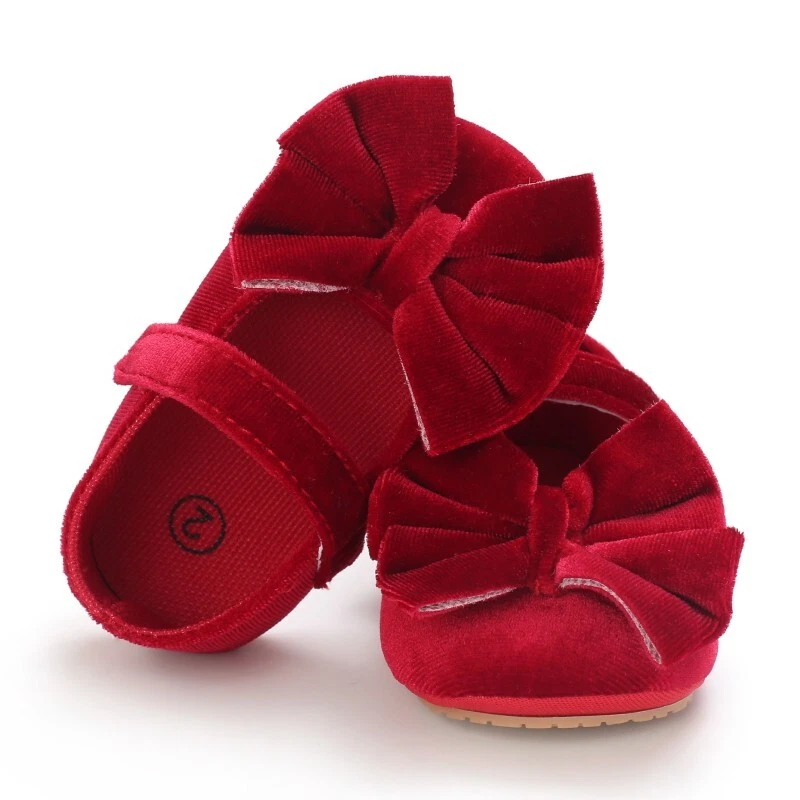 Girls Red princess shoes Mary Jane Shoes Baby Girls Christening Dance Shoes Ball - Image 4 of 4