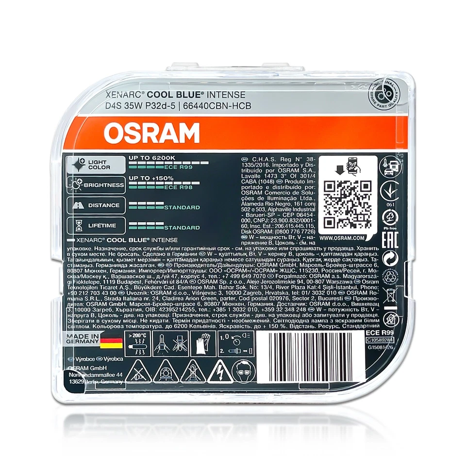 Osram Cool Blue Intense Next Gen D4S HID Xenon Headlight Bulbs 66440CBN 6200K 2X - Image 4 of 4
