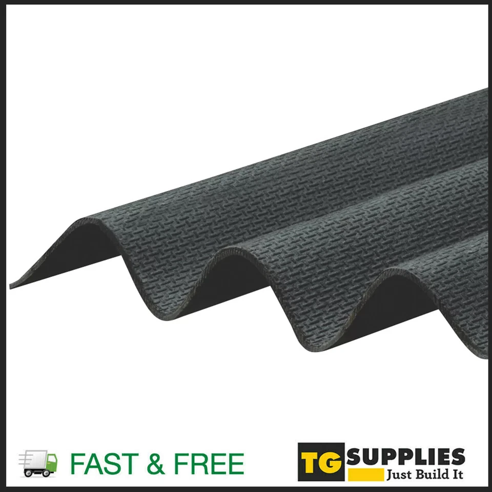 TG SUPPLIES Durable Black Bitumen Corrugated Roofing Sheets For Sheds, Barns & Garage Roofs