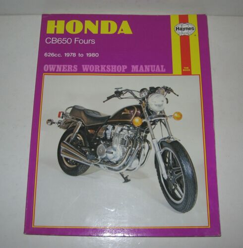HONDA CB650 Fours 626cc 1978 to 1980 HAYNES OWNERS MANUAL VGC REVUE TECHNIQUE BE - Foto 1 di 1