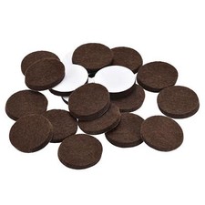 Felt Furniture Pads 30mm Dia 5mm Thick Adhesive Floor Protectors, Brown 30Pcs