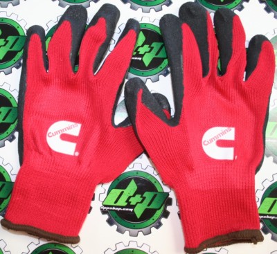 Large cummins palm dipped rubber gloves mechanics snow ice warm trucker gear