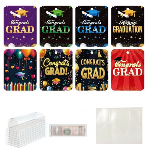 8pcs Classic Gold Black Gift Card Holder Paper Congratulations Notes Gift - Picture 22 of 22