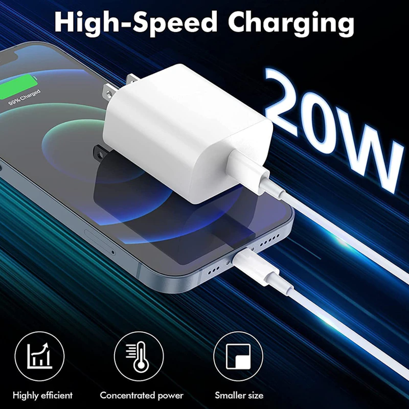 20W Fast Charger USB Type C Wall Power Adapter for iPad iPhone 12