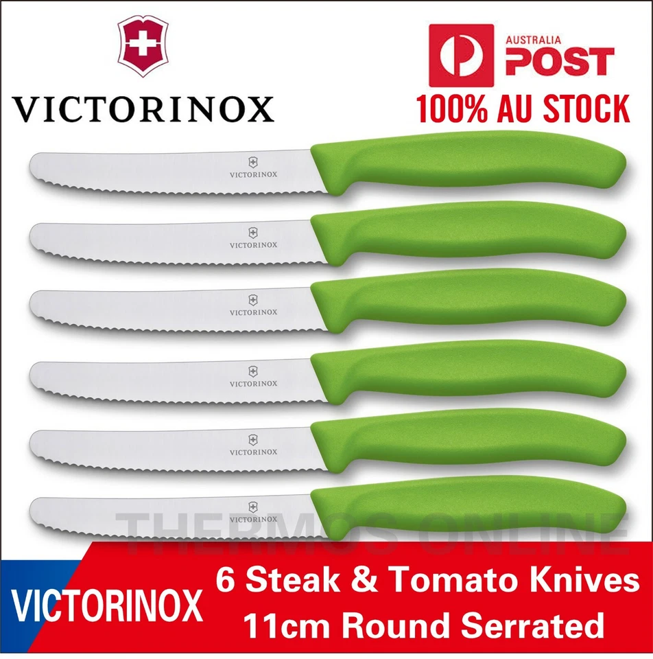 Genuino 6 X Victorinox Swiss 11CM Cuchillos para carne dentados, tomate, cuchillo para salchichas Foto 4 de 4