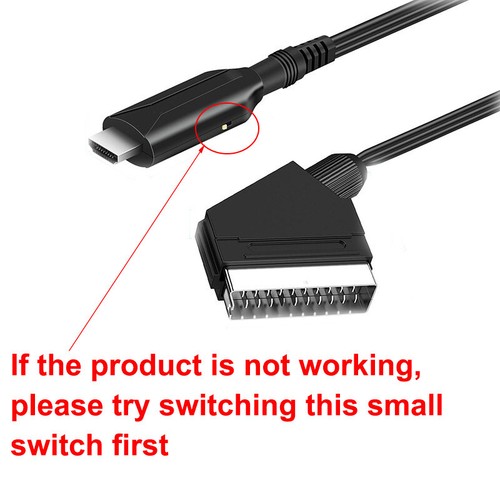 Cavo convertitore HDMI a SCART portatile adattatore video audio cavo 1M per HD TV DVD - Foto 2 di 6
