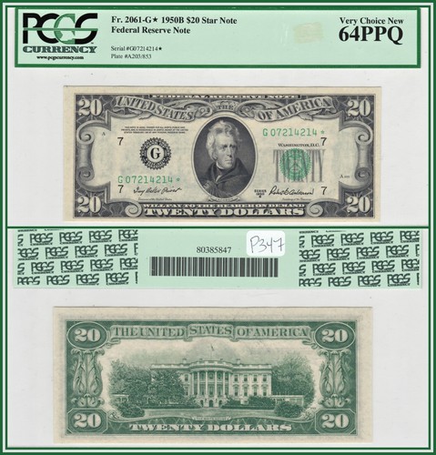 1950B Star $20 Federal Reserve Note Chicago PCGS 64 PPQ Choice Unc Currency FRN - Picture 4 of 7