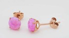 GENUINE 0.84 Cts OPAL STUD EARRINGS 14K ROSE GOLD - Free Certificate Appraisal — photo 4