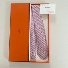 HERMES Silk Tie Pink New Unused with tags box