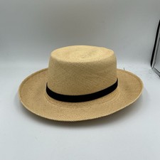 L.L. Bean Panama Straw Hat Small Fedora Ecuad...