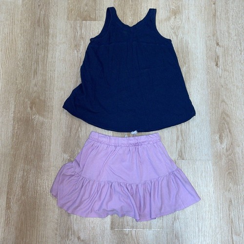 Old Navy Palm Tree Stripe Heart Tank Top & Cat + Jack Purple Skort 6/7 - Picture 4 of 4