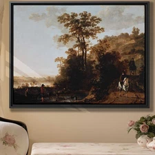 Vintage Landscape Canvas Print Rustic Farmhouse Artwork Rural Wall Art Decor