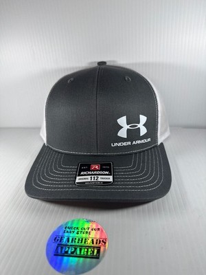 Richardson 112 Under Armour logo Trucker Hat Charcoal/ White Snapback  