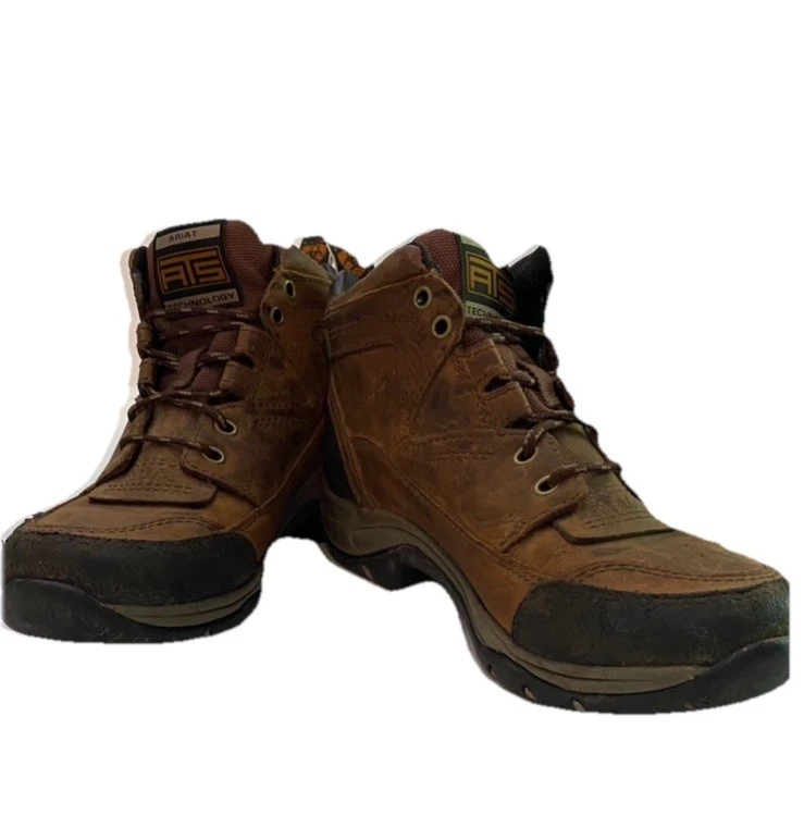 Ariat ATS Terrain Waterproof Brown Leather Hiking Casual Kids Sz 4