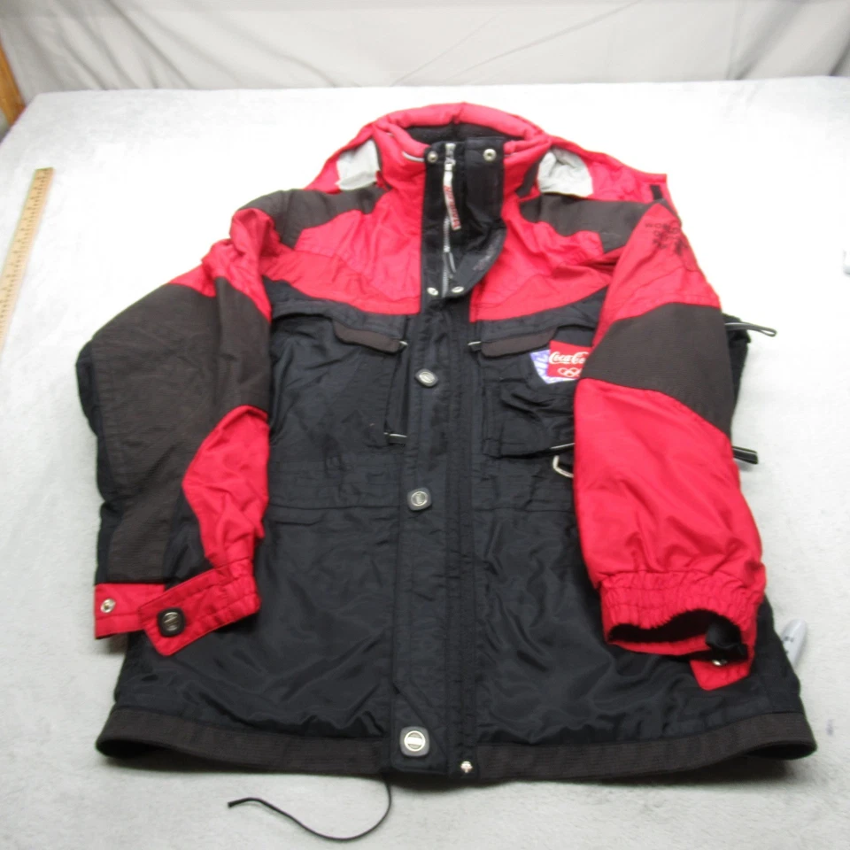 Chaqueta Coca Cola Salt Lake 2002 Juegos Olímpicos de Utah Para Hombre Pequeña Roja Impermeable Rara Foto 2 de 4