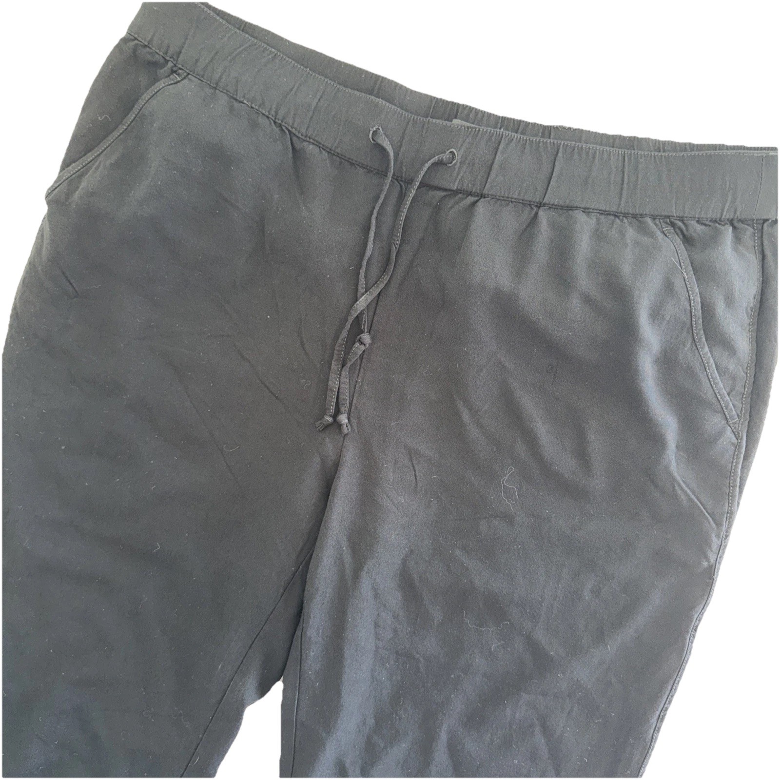 Madewell 100% Viscose Black Pull On Jogger Pants Elastic Waist Drawstring