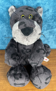 NICI Panther Jerome 8" Classic Plush Black Gray Wild Friends Leopard Jaguar RARE