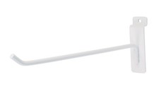 SSWBasics 10 inch White Peg Hook for Slatwall - 50 Pack